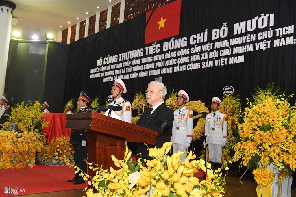 Điếu văn và lời đáp từ xúc động tiễn đưa nguyên Tổng bí thư Đỗ Mười