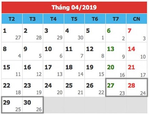 Chi tiết lịch nghỉ lễ các ngày trong năm 2019: Nghỉ Tết Nguyên đán 9 ngày Chi tiết lịch nghỉ lễ các ngày trong năm 2019: Nghỉ Tết Nguyên đán 9 ngày