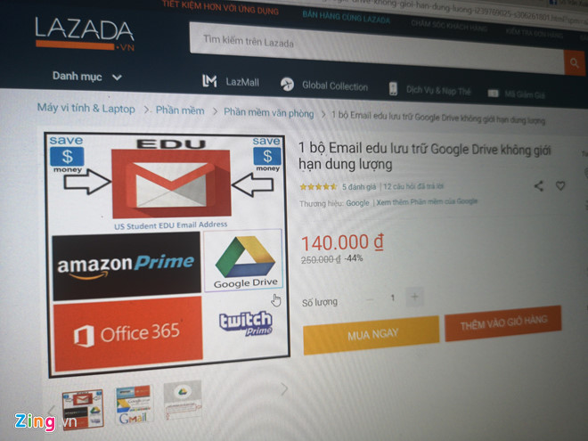 Tài khoản lưu trữ lậu rao bán tràn lan trên Lazada, Shopee
