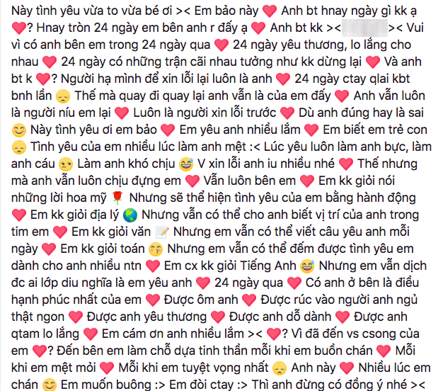 Yêu kiểu học sinh bây giờ: Lên mạng viết thư tình dài cả mét kỉ niệm 24 ngày quen nhau