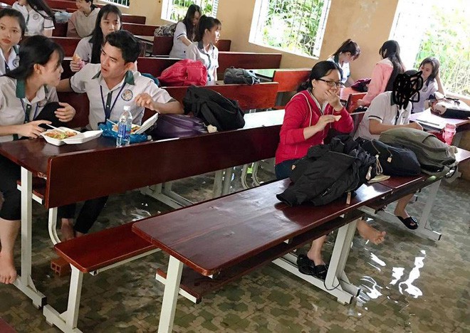 Triều cường dâng cao, cá bơi trên đường ở Cần Thơ