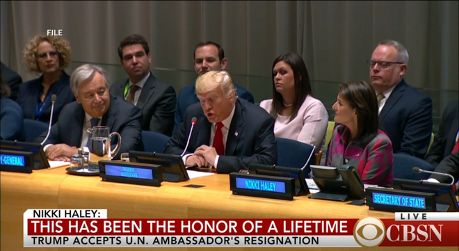 NÓNG: Đại sứ Mỹ tại Liên Hợp Quốc Nikki Haley từ chức