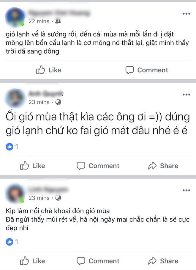 Cư dân mạng: Ơn giời, cuối cùng Hà Nội cũng có gió mùa, lần này lạnh thật rồi! Cư dân mạng: Ơn giời, cuối cùng Hà Nội cũng có gió mùa, lần này lạnh thật rồi!
