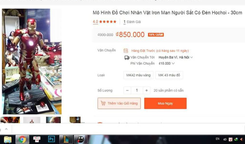 Đặt mua mô hình Iron Man trên mạng, thanh niên cay đắng nhận về chú Người sắt bị suy dinh dưỡng nặng