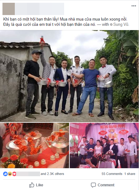 Quà cưới như thời ông bà anh của hội bạn thân lầy lội, tặng cả xoong nồi chày cối không thiếu thứ gì