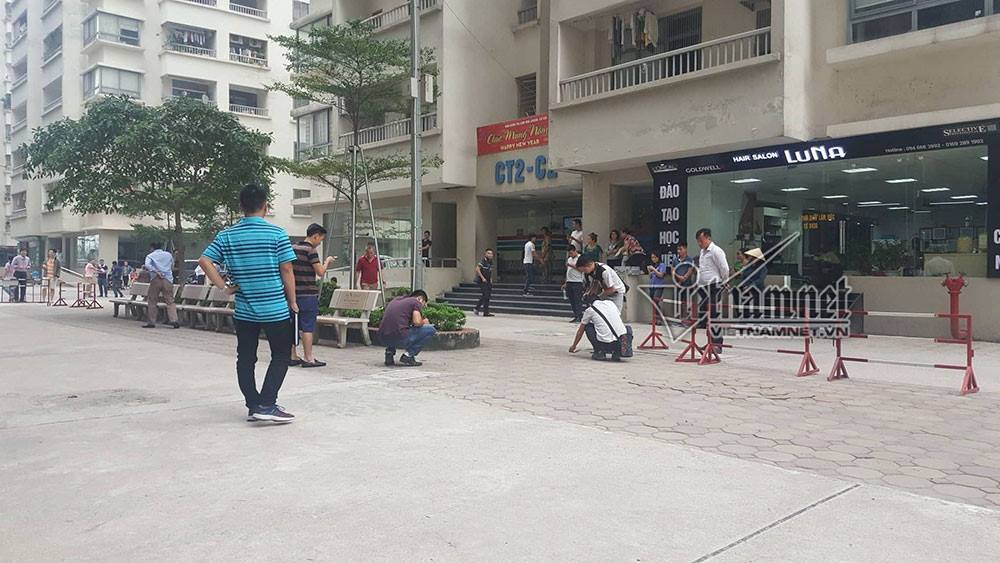 Hà Nội: Nghi nổ súng ở chung cư VOV, người phụ nữ bị thương