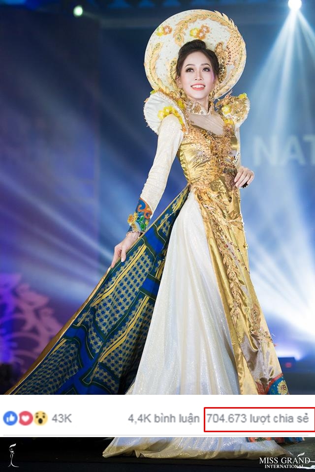 Phương Nga dẫn đầu bình chọn sau phần thi Quốc phục tại Miss Grand International 2018