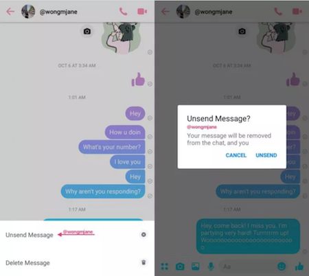 Facebook thử nghiệm tính năng thu hồi tin nhắn cho Messenger