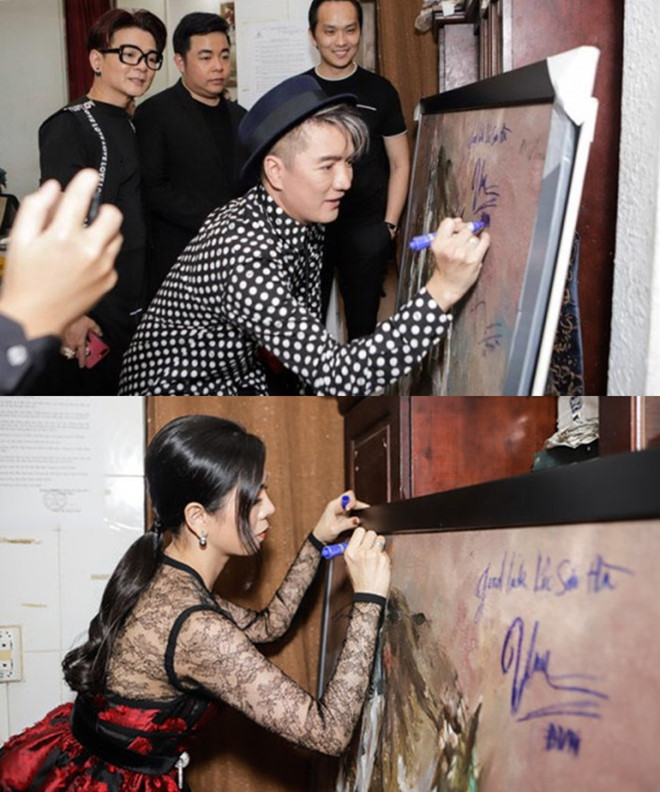 Mr. Đàm, Lệ Quyên bị chỉ trích vì ký tên lên tranh hoạ sĩ nổi tiếng