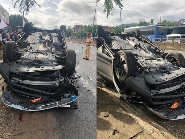 Phó giám đốc Sở TN&MT; Đà Nẵng đâm xe lật ngửa, vợ tử vong