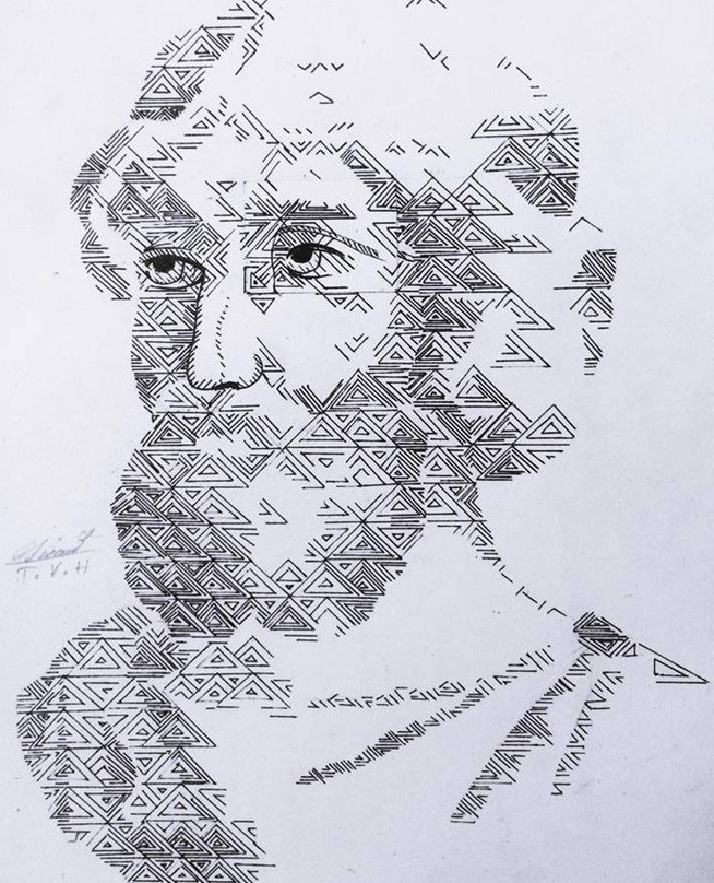 10X Hải Dương vẽ chân dung nhà khoa học bằng công thức Toán, Vật lý