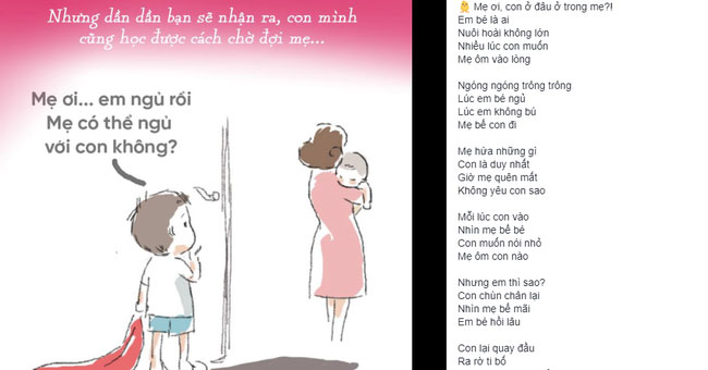 Bài thơ con gửi mẹ mới sinh em bé bất ngờ được chia sẻ lại, trái tim những mẹ hai con nhói đau