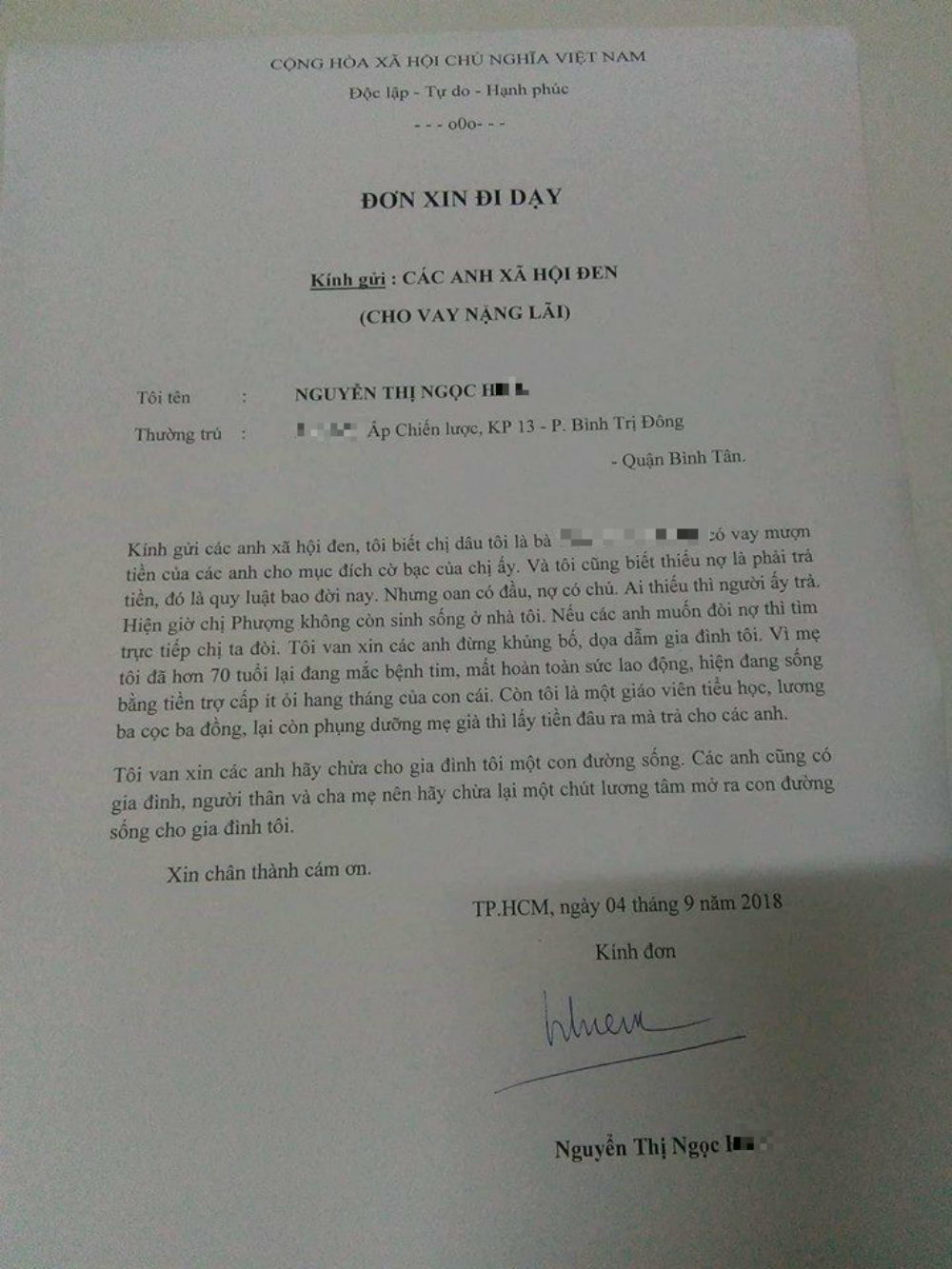 Chính quyền lập chốt bảo vệ nhà cô giáo viết đơn xin ‘giang hồ’ đi dạy