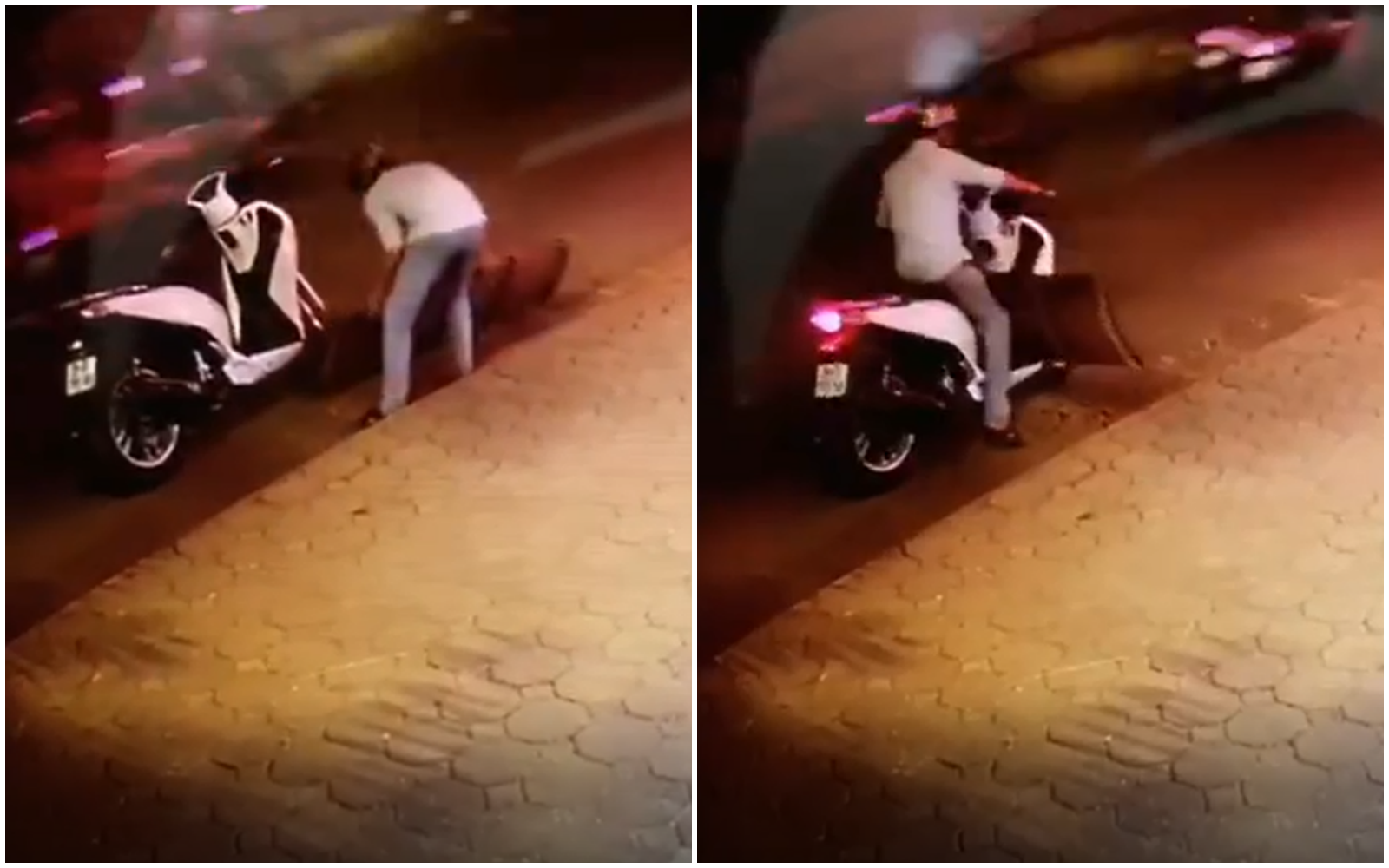 Hà Nội: Thanh niên bảnh bao đi SH bê trộm chiếc cầu dắt xe vừa to vừa nặng giữa đường