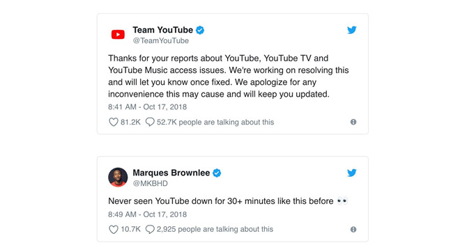 Sáng nay, YouTube sập trên mọi nền tảng