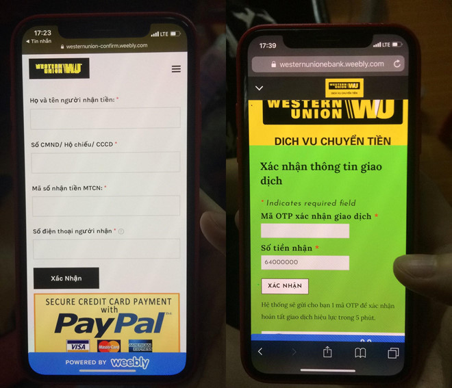 Mất hơn 70 triệu đồng vì tin vào web chuyển tiền lừa đảo tại VN