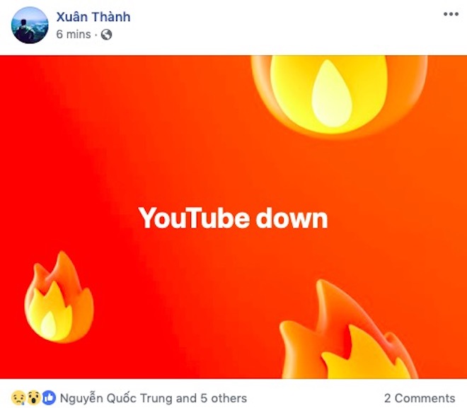 YouTube sập toàn cầu: Dân mạng VN hoang mang, YouTube lên Facebook xin lỗi