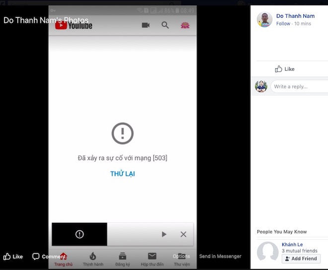 YouTube sập toàn cầu: Dân mạng VN hoang mang, YouTube lên Facebook xin lỗi