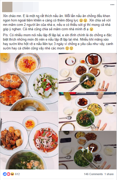 Nhiều chị em nội trợ bóc mẽ mâm cơm 500k của cô vợ chi 50 triệu tiền ăn/tháng cho 2 vợ chồng ở Sài Gòn