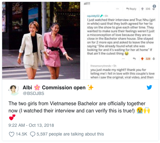 Anh chàng độc thân: Fan nước ngoài ăn mừng rầm rộ khi Trúc Như và Minh Thư tuyên bố chính thức bên nhau