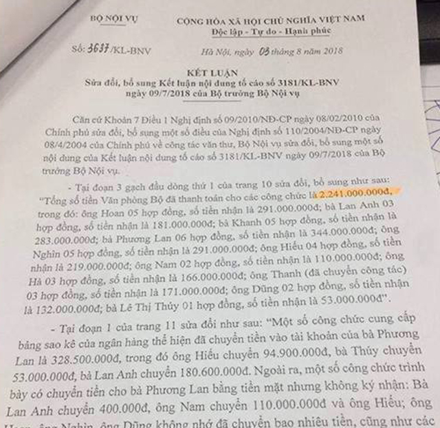 Vụ trưởng Vụ Tiền lương lập khống hồ sơ bòn rút tiền ngân sách