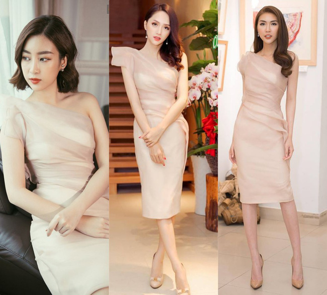 Cùng diện 1 mẫu đầm lệch vai, Đỗ Mỹ Linh ghi điểm hơn hẳn với Hương Giang và Tường Linh nhờ mái tóc ngắn