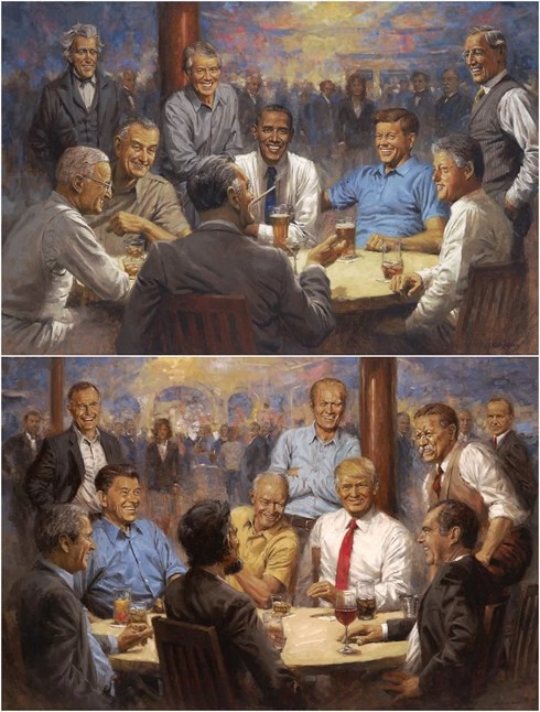 Tranh vẽ Tổng thống Trump tiên đoán Mỹ sẽ có 1 nữ Tổng thống