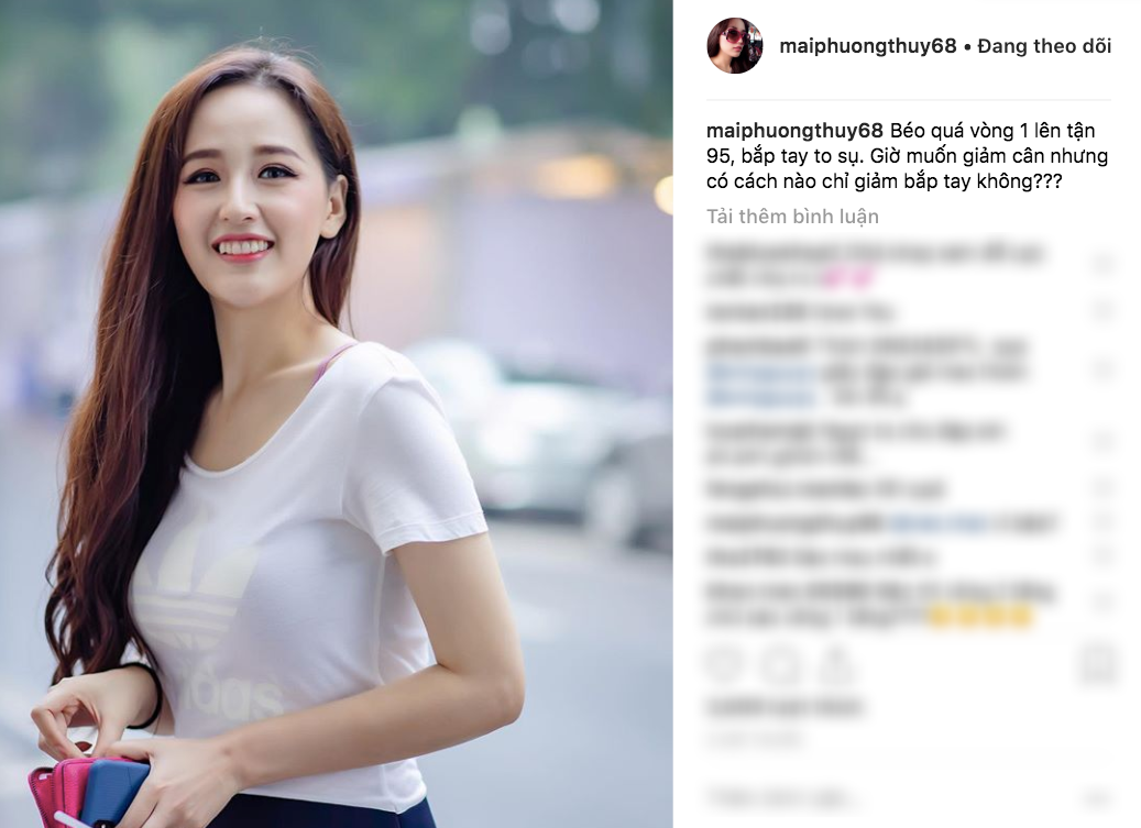 Mai Phương Thuý tăng cân mất kiểm soát, bắp tay to và vòng một đã chạm ngưỡng 95 cm
