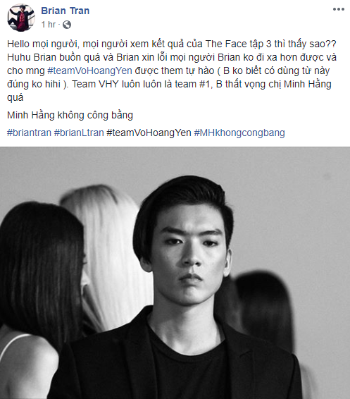Quản lý của Minh Hằng đáp trả gay gắt khi Brian Trần tố cáo HLV The Face Vietnam không công bằng