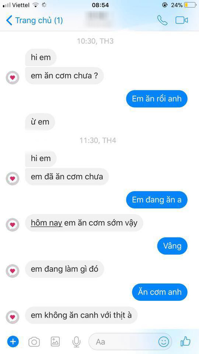 5 tháng hỏi đúng 1 câu Ăn cơm chưa?, thanh niên dỗi ngược crush: Em không hiểu tình cảm của anh à?