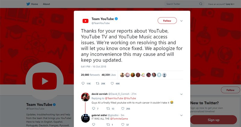 Google xin lỗi về sự cố sập mạng quy mô lớn của YouTube