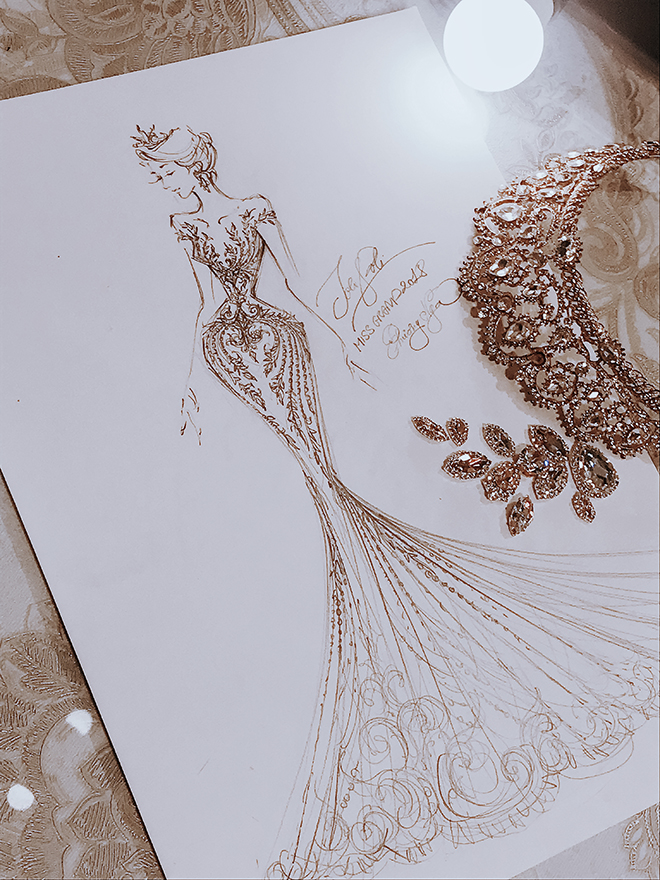 Hé lộ trang phục dạ hội của Phương Nga trong đêm chung kết HH Hòa bình Quốc tế tối mai