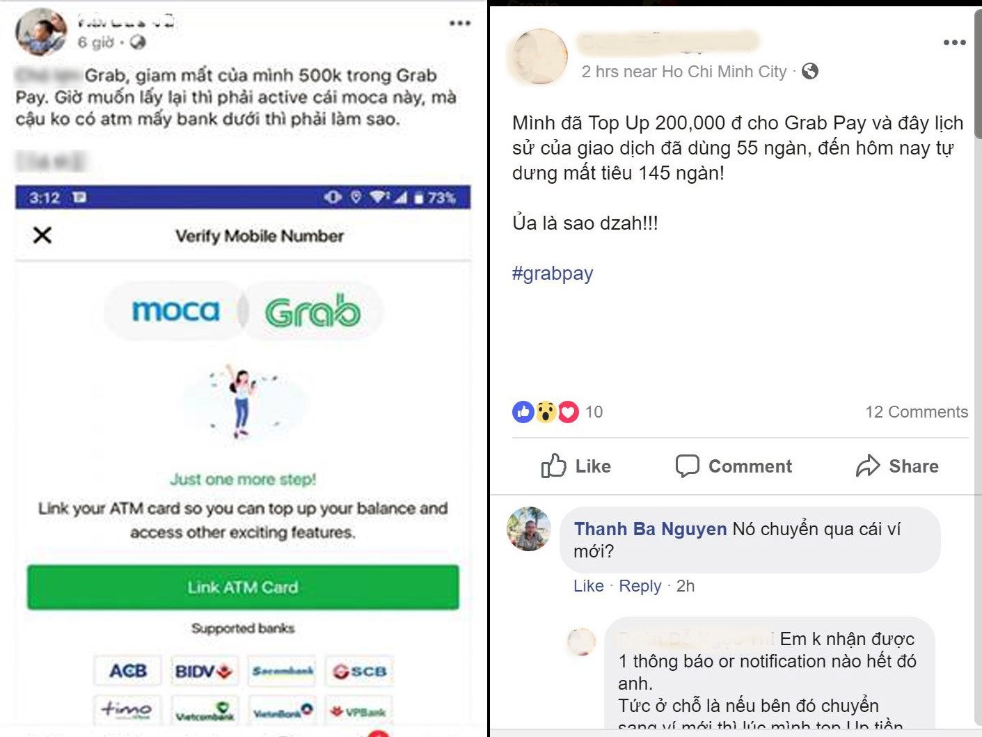 Grab phong tỏa tiền dân, thu thập thông tin khách hàng