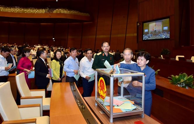 Quốc hội đang lấy phiếu tín nhiệm 48 chức danh