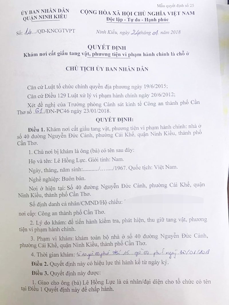 Đổi 100 USD phạt 90 triệu: Quyết định khám xét có trước 6 ngày bắt quả tang