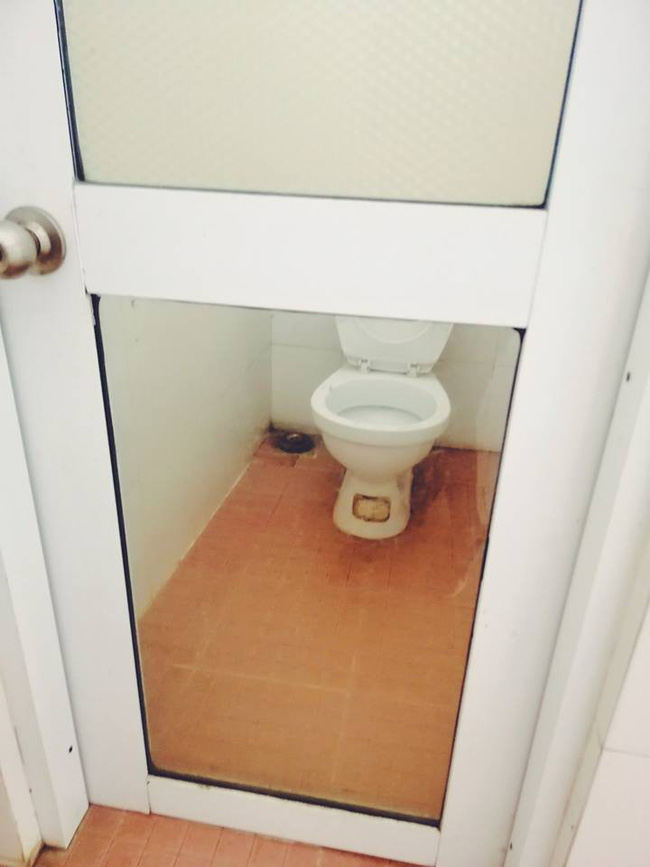 Buồn đi hái hoa ở văn phòng, nhưng WC công ty lại cửa có cũng như không thế này thì phải làm sao?