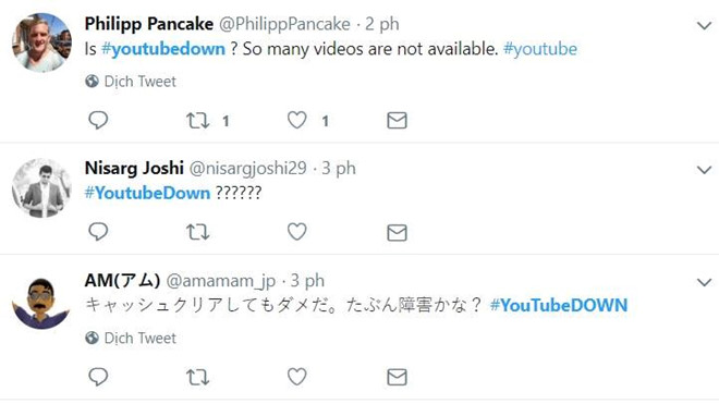 YouTube gặp lỗi server, không thể xem nhiều video tại VN