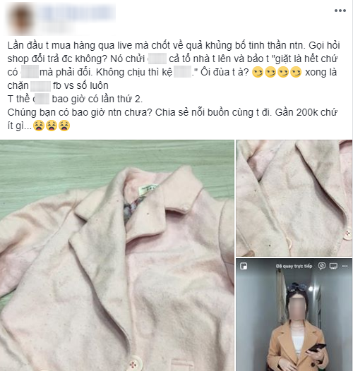 Cô nàng cẩn trọng xem hết livestream mới mua áo khoác, nào ngờ vẫn dính chiếc giẻ lau si-đa vừa xù lông vừa bẩn