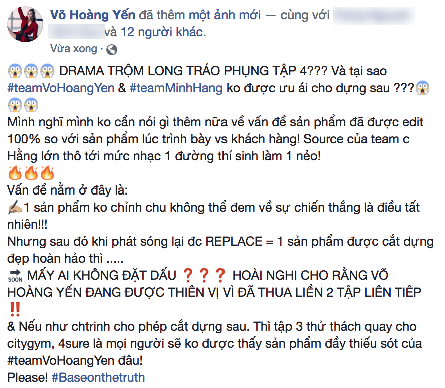 Khó hiểu như Võ Hoàng Yến The Face: Thua thì không phục, thắng rồi vẫn bức xúc