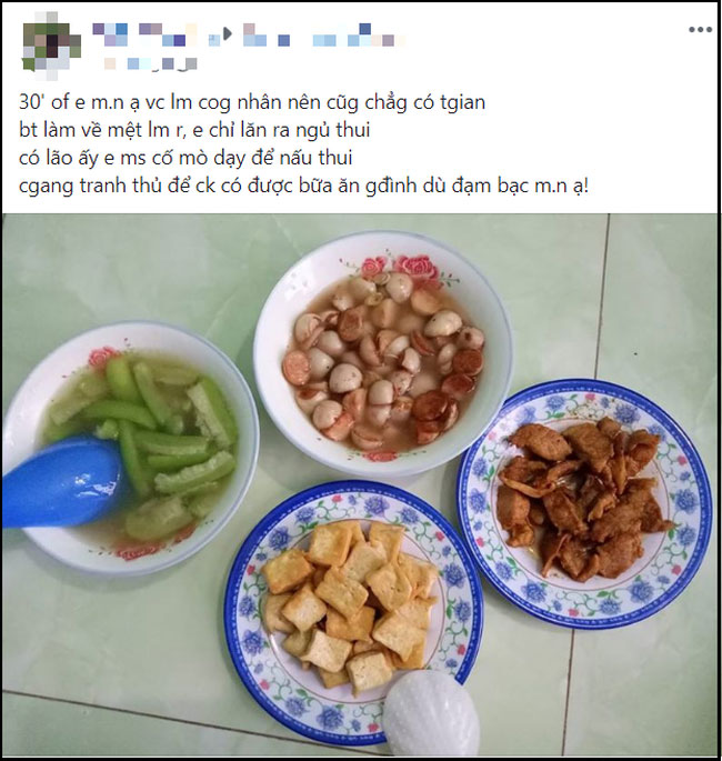 Mâm cơm 26k nấu trong 30 phút, chị em chê bai đủ điều nhưng lại lặng người trước tâm sự của vợ trẻ