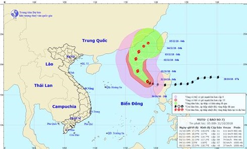 Tin mới nhất về diễn biến bão số 7 trên Biển Đông