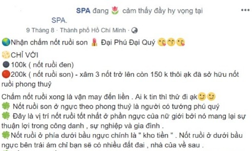 Hứng vận đen vì xăm nốt ruồi phú quý