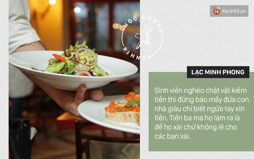 Sinh viên nếu nhà không quá khó khăn thì đừng nên đi làm thêm bưng bê, phục vụ 12k/h đến mức ảnh hưởng việc học