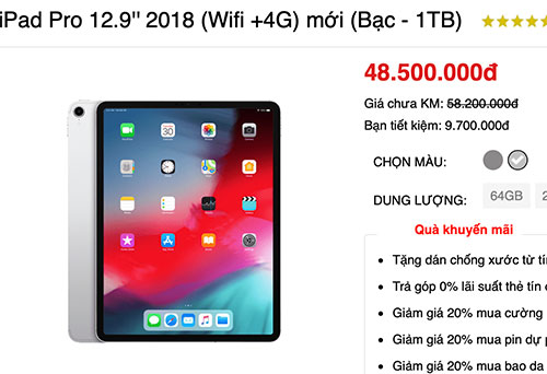 iPad Pro mới được chào giá gần 50 triệu đồng ở Việt Nam