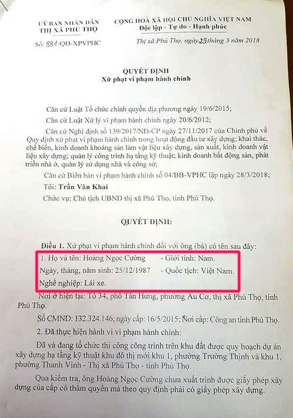 Anh lái xe xây chui biệt phủ khủng ở Phú Thọ là ai?