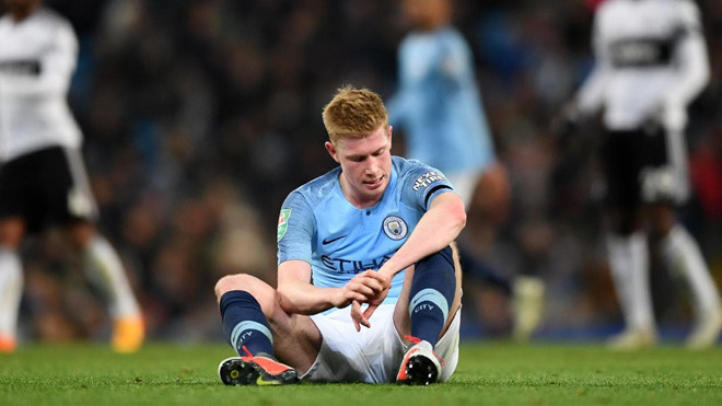 De Bruyne nghỉ 1 tháng, lỡ trận derby thành Manchester