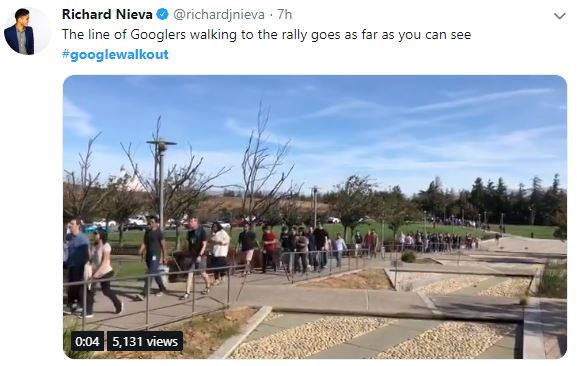 Ảnh nhân viên Google đình công chống quấy rối tình dục trên toàn cầu