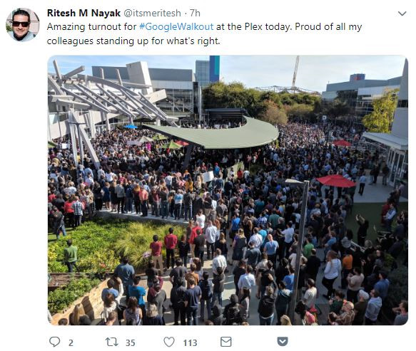 Ảnh nhân viên Google đình công chống quấy rối tình dục trên toàn cầu