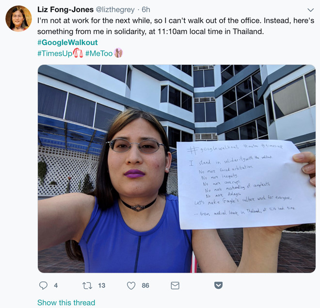 Ảnh nhân viên Google đình công chống quấy rối tình dục trên toàn cầu