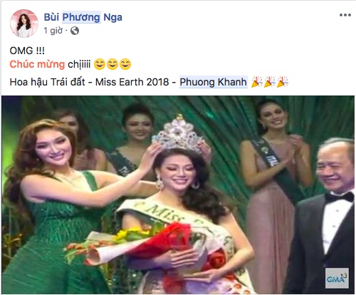 Sao Việt nô nức chúc mừng Phương Khánh đăng quang Hoa hậu Trái Đất 2018